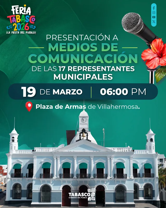 Cartel de presentación a medios de la Feria Tabasco 2026